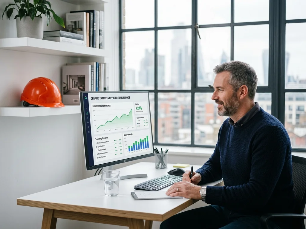 Analyse des résultats de netlinking en hausse pour un client du secteur bâtiment.