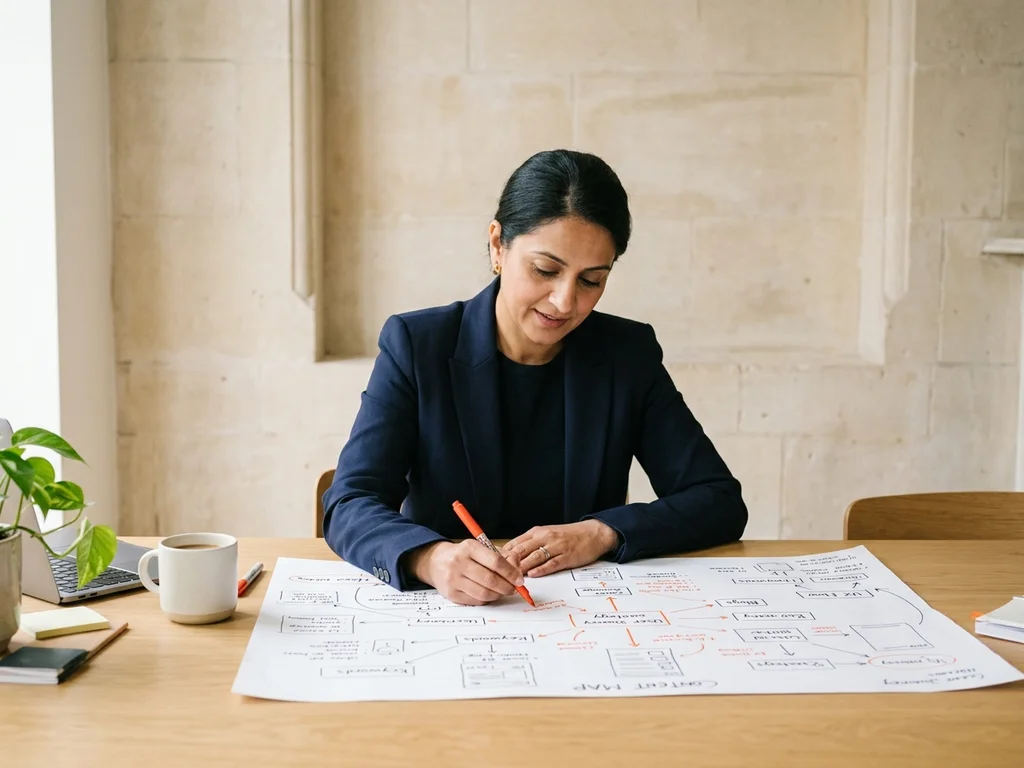 Experte analysant une stratégie de contenu pour propulser la croissance digitale à Clermont.